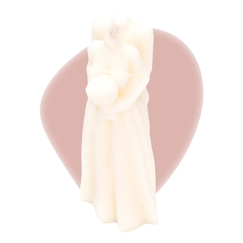Bougie décorative couple marié non parfumée